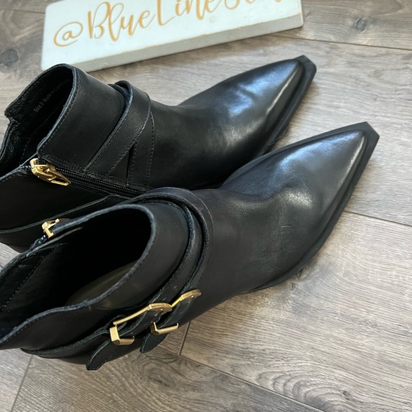 Dolce Vita Black Leather Roland Western Booties NWOT - Picture 3 of 7